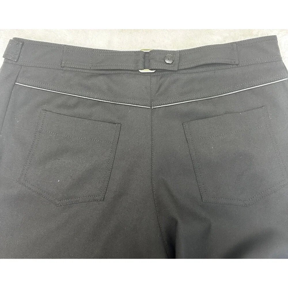 Patrizia Pepe Women's Black Wool Blend Flat Front Flare Pants Sz 44/M Italy